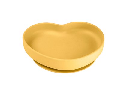 canpol babies silikonovy tanier s prisavkou srdce zlty