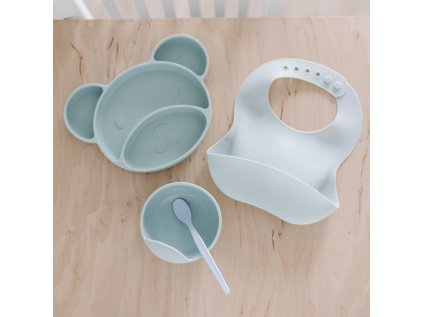 canpol babies silikonovy deleny tanier s prisavkou macko zeleny