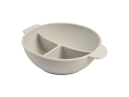 canpol babies silikonova delena miska s prisavkou dots 360ml siva