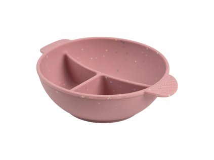 canpol babies silikonova delena miska s prisavkou dots 360ml ruzova