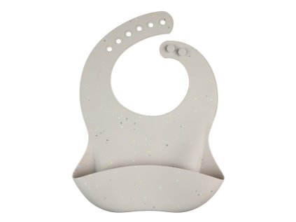 canpol babies silikonovy podbradnik s vreckom dots sivy