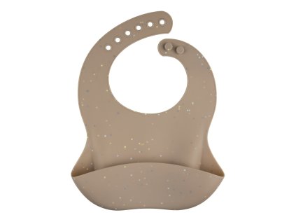canpol babies silikonovy podbradnik s vreckom dots bezovy
