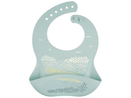 canpol babies silikonovy podbradnik s vreckom mountains zeleny