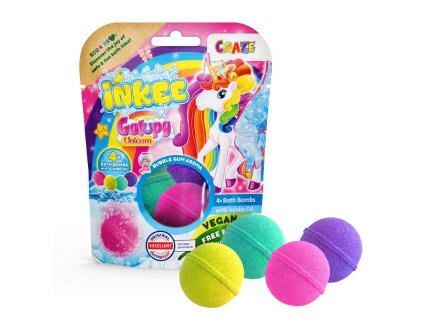 Amenity AB INKEE Bombička do kúpeľa - Unicorn colours 4 balenia