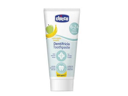CHICCO Pasta zubná Jablko-banán s fluórom 50ml, 6-24m