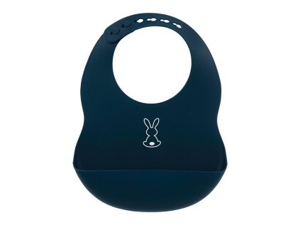 NATTOU Podbradník silikónový so zapínaním tmavomodrý bez BPA