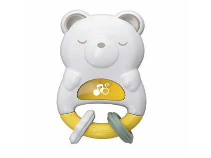 CHICCO Hrkálka a nočné svetielko Macko 2v1 0m+