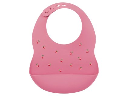 NATTOU Podbradník silikónový so zapínaním ružový bez BPA