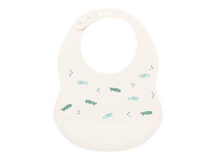 NATTOU Podbradník silikónový so zapínaním biely bez BPA