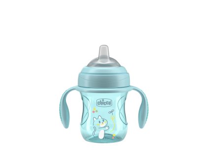 CHICCO Hrnček Transition učiaci s držadlami teal, 4m+