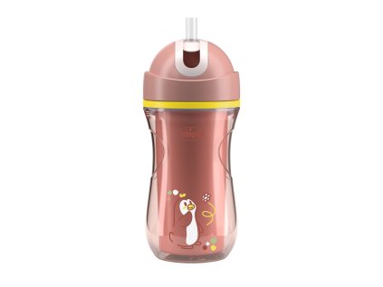 CHICCO Hrnček Sport termo so slamkou pink, 14m+