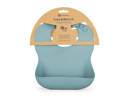 PETITE&MARS Podbradník silikónový Take&Match Frosted Sky 6m+