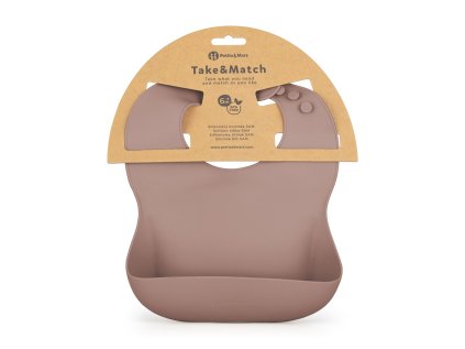 PETITE&MARS Podbradník silikónový Take&Match Velvet Latte 6m+