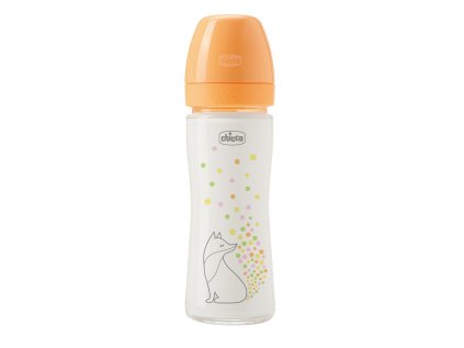 CHICCO Fľaša dojčenská sklenená Perfect Easy 240 ml slow silikón dievča 0m+