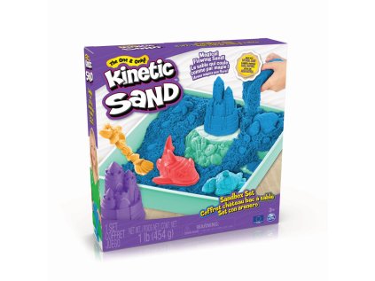 Spin Master KINETIC SAND KRABICA TEKUTÉHO PIESKU S PODLOŽKOU MODRÁ