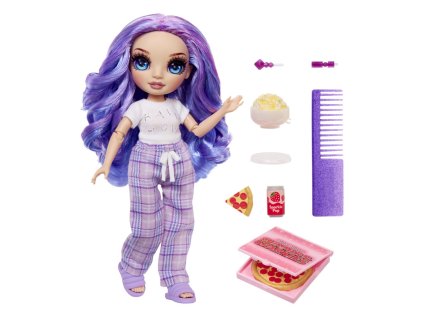 MGA Rainbow High Junior Fashion bábika v pyžame - Violet Willow