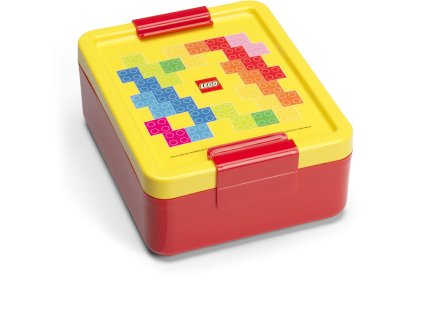 Smartlife LEGO Brick box na desiatu - červená/žltá