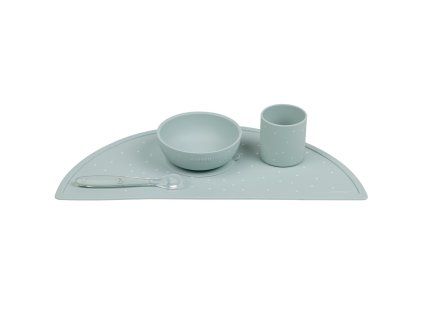 NATTOU Set jedálenský silikónový 4 ks (Variant green)