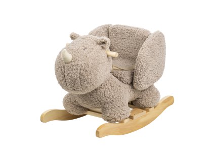 NATTOU Hojdačka Teddy plyš nosorožec taupe 10m+