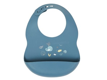 NATTOU Podbradník silikónový so zapínaním modrý bez BPA