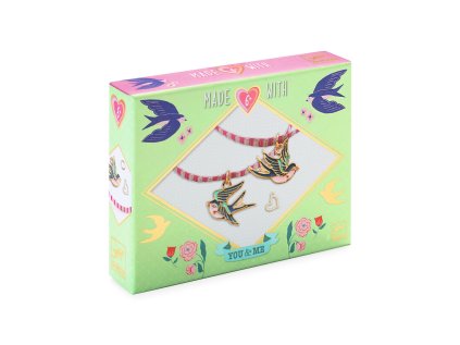 dj00011 vtaciky na stuzkach 2 naramky stuzkove s priveskami 2