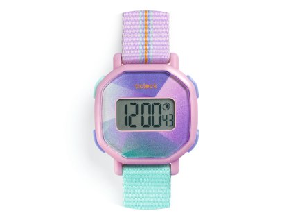dd00452 naramkove digitalne hodinky ticlock fialova prizma 2