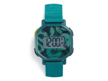 dd00455 naramkove digitalne hodinky ticlock zelene hady