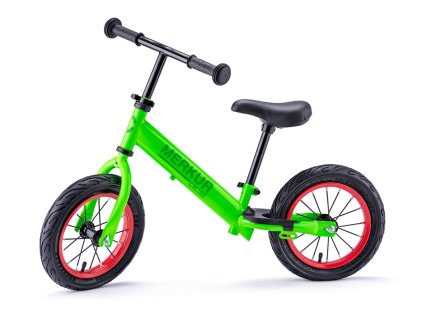 Odrážadlo CROSS zelené s brzdou a nafukovacími kolesami, kovové