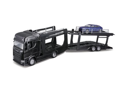Bburago - STREET FIRE, Kamión s návesom Multicar Carrier Scania 770S + Lamborghini Urus, 1:43