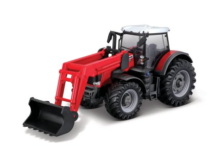 Bburago - FarmLand, Traktor Massey Ferguson 8740S s predným nakladačom, 10cm