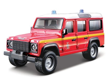 Bburago - EMERGENCY, Vozidlo záchrannej služby - Land Rover Defender 110, Hasiči, 1:50
