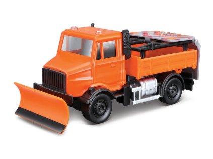 Bburago - Municipal Vehicle, Snežné vozidlo s pluhom a signalizačnou tabuľou
