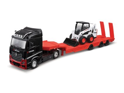 Bburago - Haulers construction, M-B Actros Gigaspace s Bobcat nakladačom