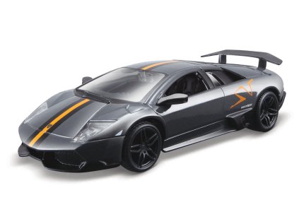 Bburago - Autá HOBBY, Murciélago LP 670-4 SV, šedá metalíza, 1:32