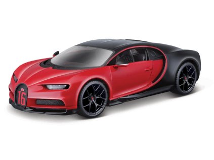 Bburago - Autá HOBBY, Bugatti Chiron Šport, červeno-čierna, 1:32