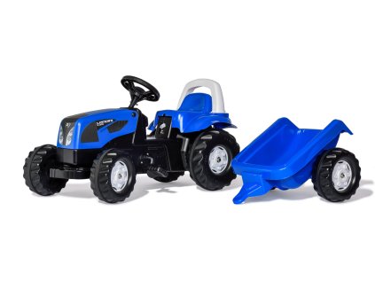 Šliapací traktor Rolly Kid Landini modrý s vlekom