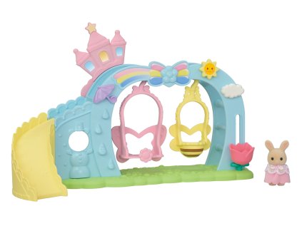 Dúhové hojdačky so šmykľavkou