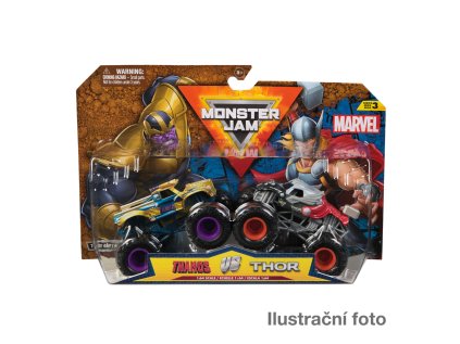 MONSTER JAM - zberateľský kovový model auta Monster Truck, Marvel, set 2 modelov, assort, 1:64