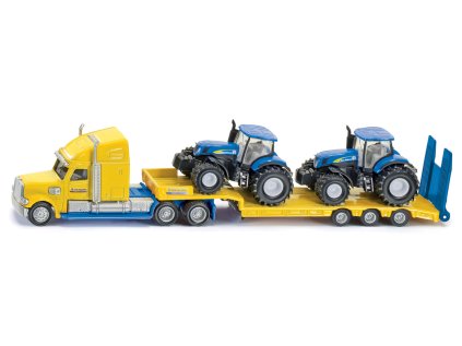 SIKU Super - Ťahač s vlekom a 2 traktormi New Holland 1:87