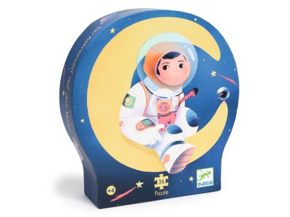 dj07301 siluetove puzzle astronaut na mesiaci 36 dielikov 2