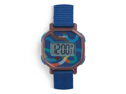 dd00457 naramkove digitalne hodinky ticlock modra spirala