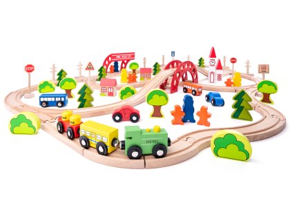 Vláčkodráha s mostom a zastávkou