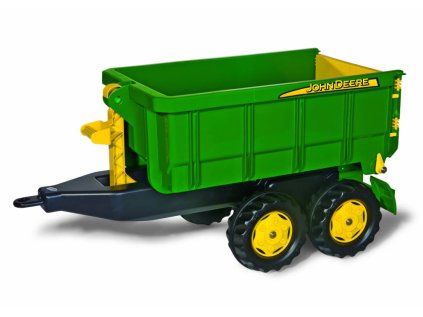 Vlečka za traktor John Deere vyklápacia zelená