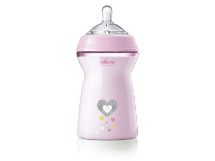 CHICCO Fľaša dojčenská antikolik Natural Feeling 330 ml dievča 6m+