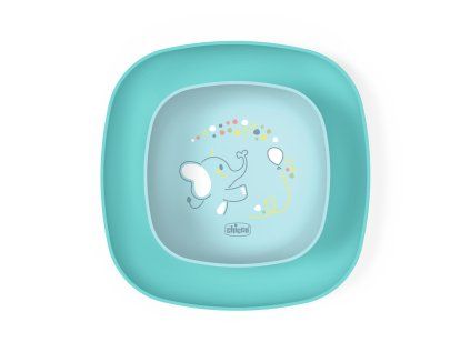 CHICCO Set jedálenský - miska a tanier 12m+ (Variant blue)