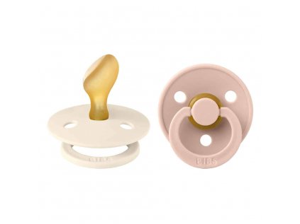 BIBS Colour anatomické cumlíky z prírodného kaučuku 2 ks - veľkosť 2 (Variant Ivory / Blush)