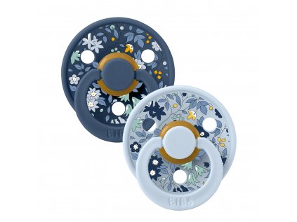 BIBS x LIBERTY Colour cumlíky z prírodného kaučuku 2ks - veľkosť 2 (Varianta Baby Blue / Steel Blue)