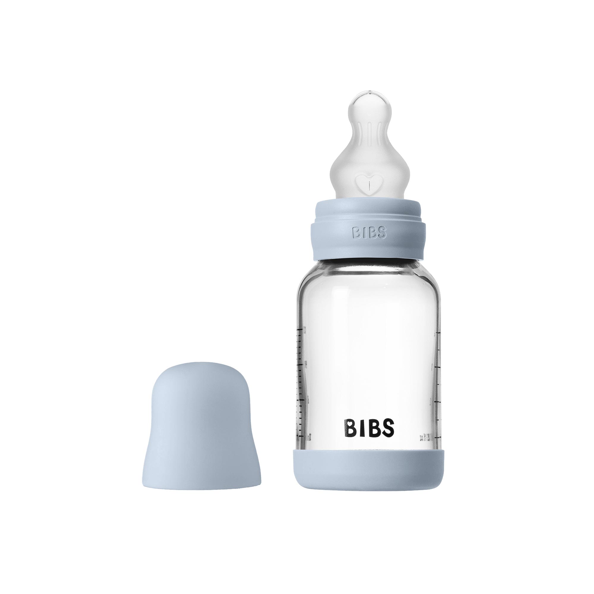 BIBS antikoliková sklenená fľaša so silikónovým cumlíkom 120ml Variant: Baby Blue