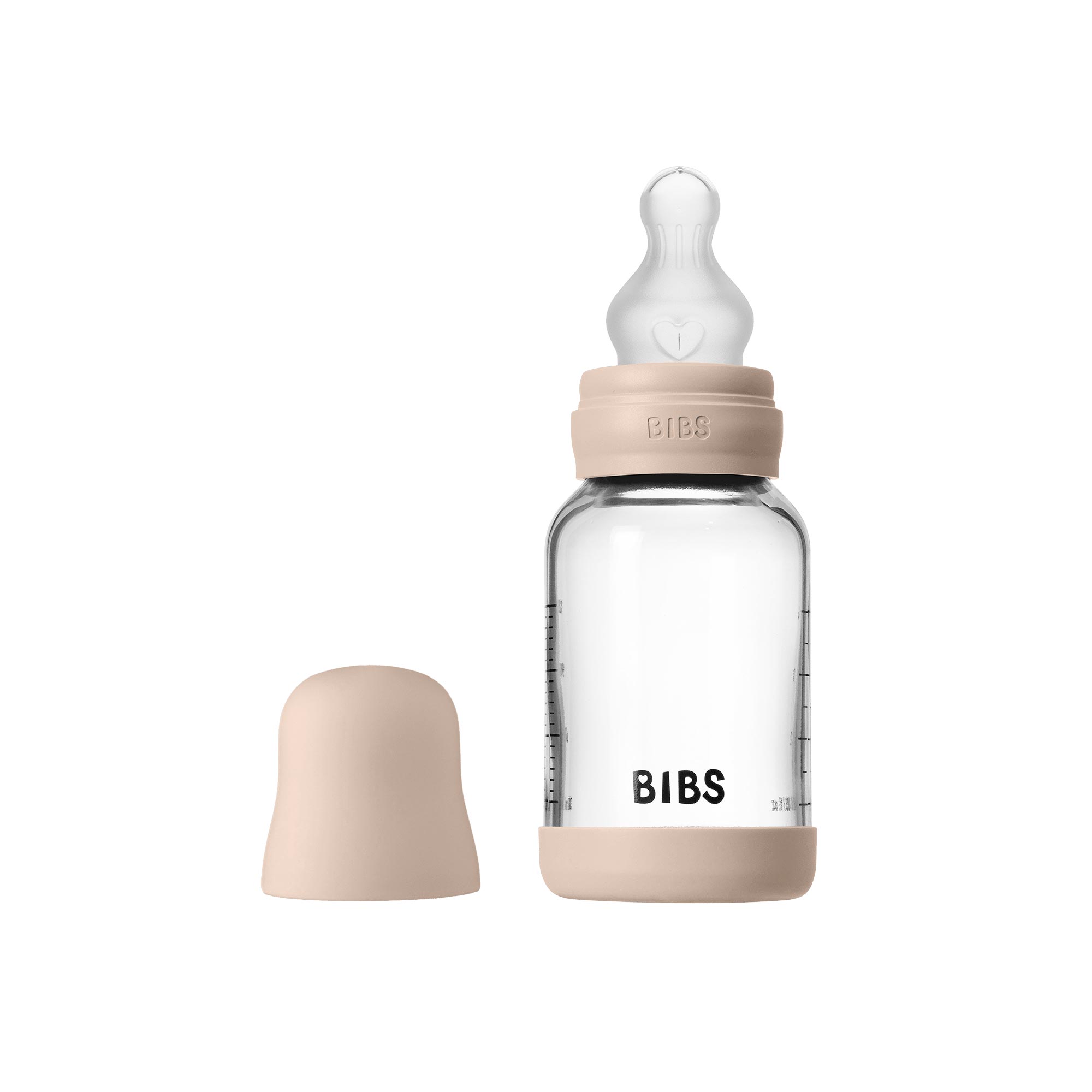 BIBS antikoliková sklenená fľaša so silikónovým cumlíkom 120ml Variant: Blush