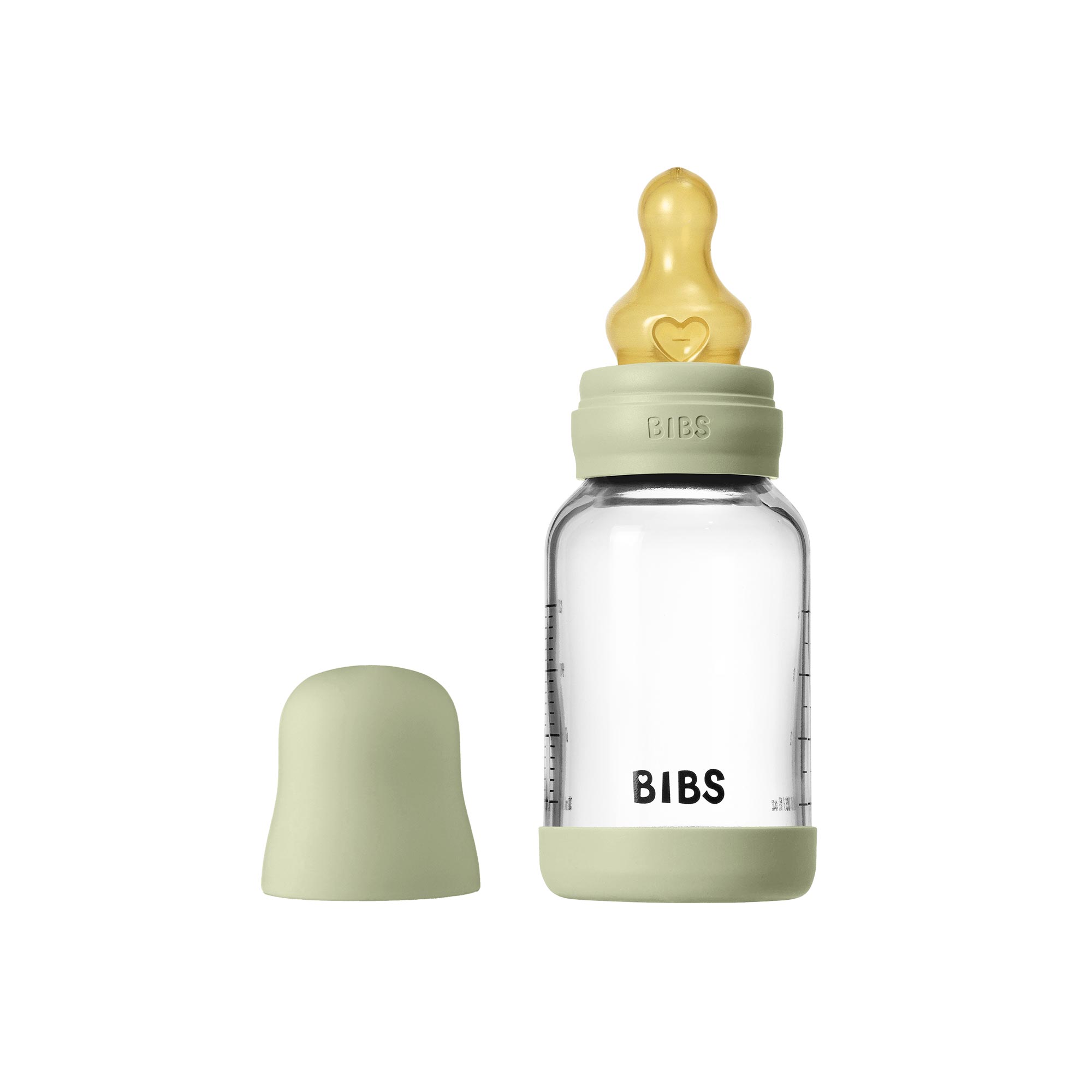 BIBS antikoliková sklenená fľaša s kaučukovým cumlíkom 120ml Variant: Sage